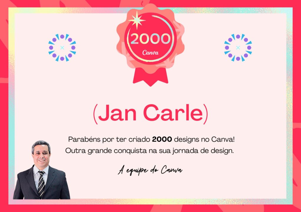 Emblema pelos seus 2000 designs criados no Canva