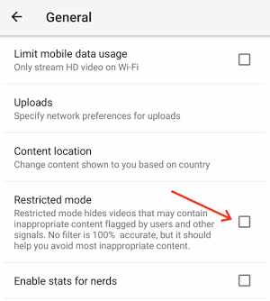 ativar modo restrito youtube3