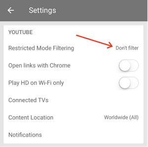 Ativar ou desativar o Modo Restrito No YouTube
