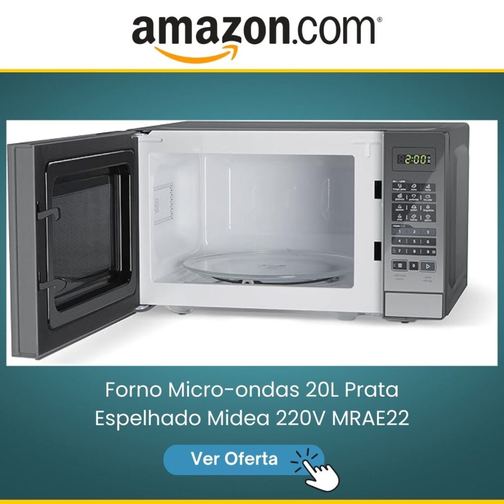 Forno Micro-ondas 20L Prata Espelhado Midea 220V ?MRAE22