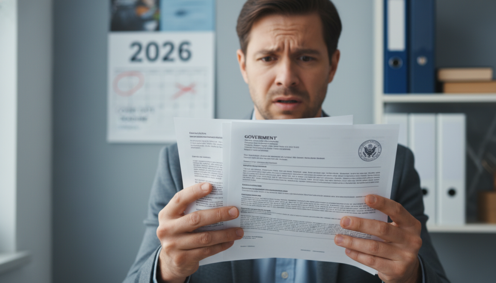 Pessoa analisando documentos após ter o BPC LOAS negado em 2026