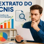 Ilustração representativa sobre como corrigir o CNIS com documentos e gráficos de contribuições