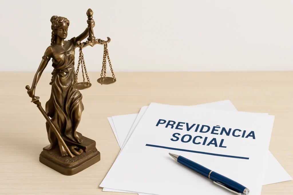 Como recorrer de indeferimento no INSS com recurso administrativo bem estruturado, prazos, provas e argumentos que aumentam sua chance de êxito 1 Representação visual de como recorrer de indeferimento no INSS com balança de justiça e documentos